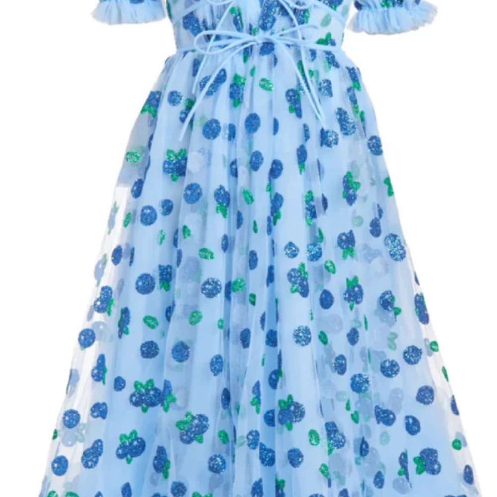 Lirika Matoshi Blue and Green Midi Dress